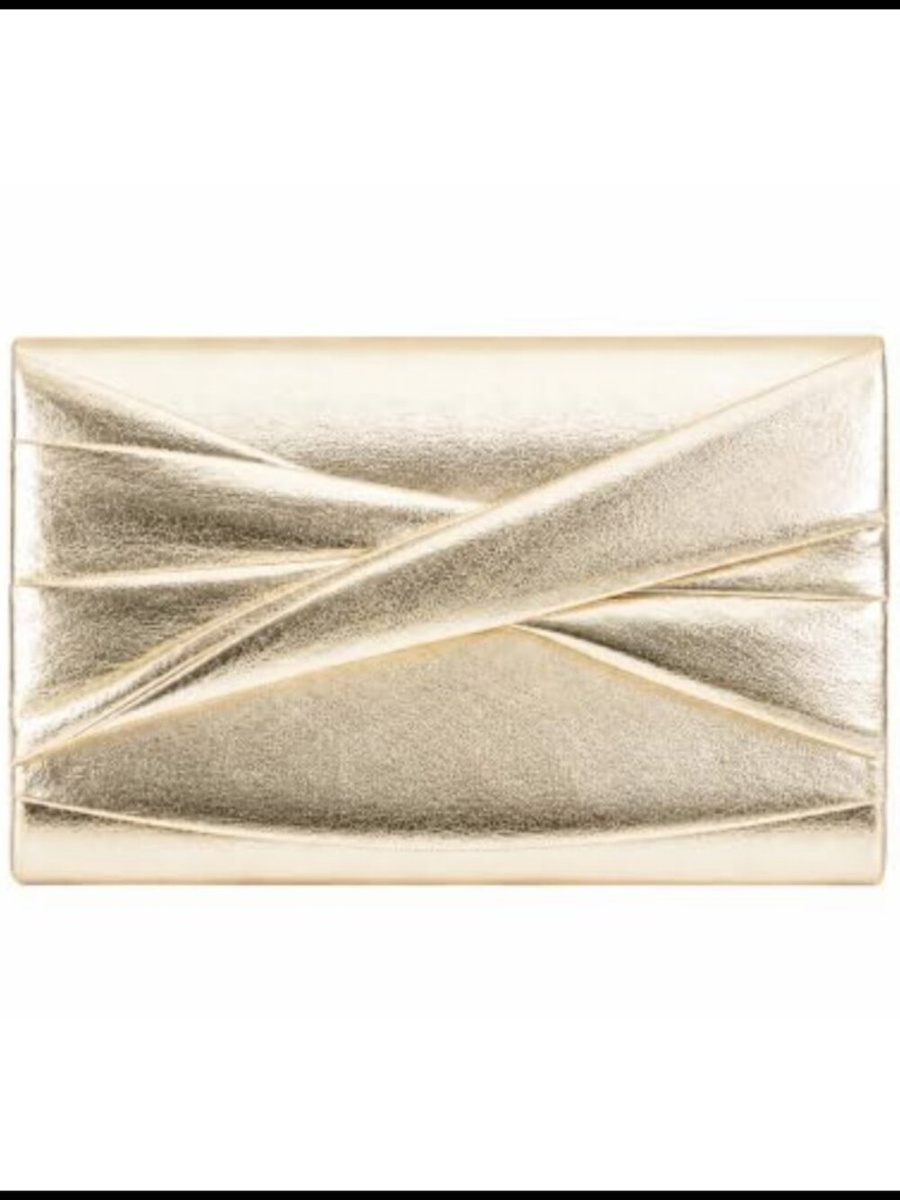 Metallic Pleated Clutch Purse with Chain Strap Evening Bag